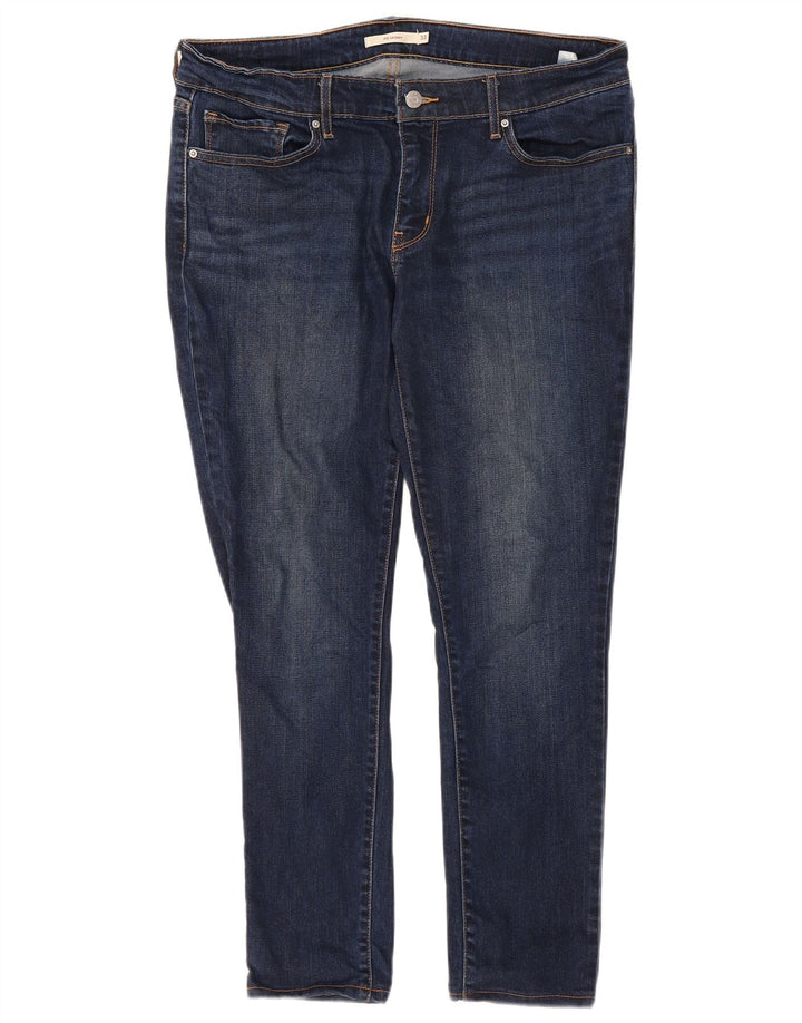 Levi's Womens 711 Skinny Jeans W32 L27 Blue Lyocell