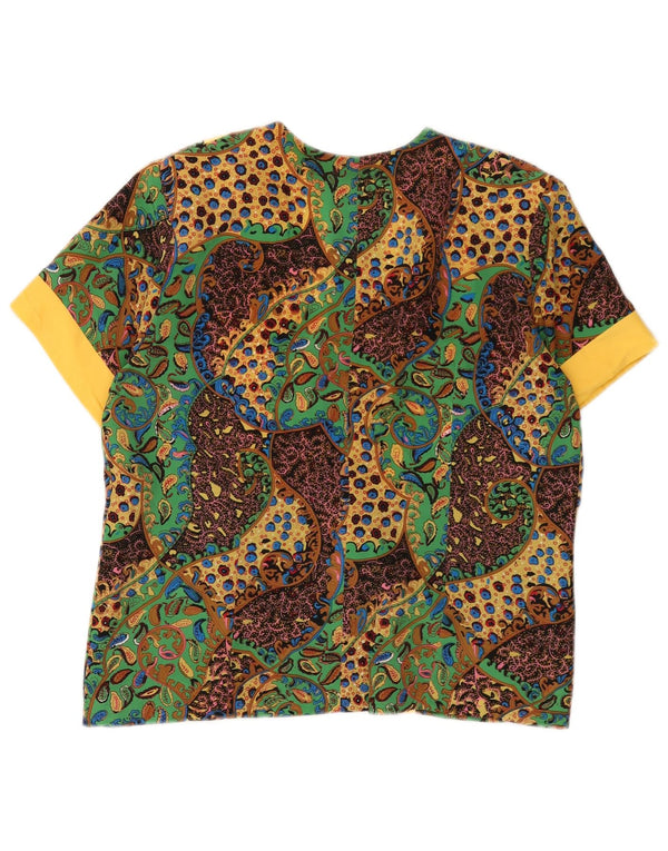 VINTAGE Γυναικείο κοντομάνικο σακάκι UK 14 Μεγάλο Πολύχρωμο