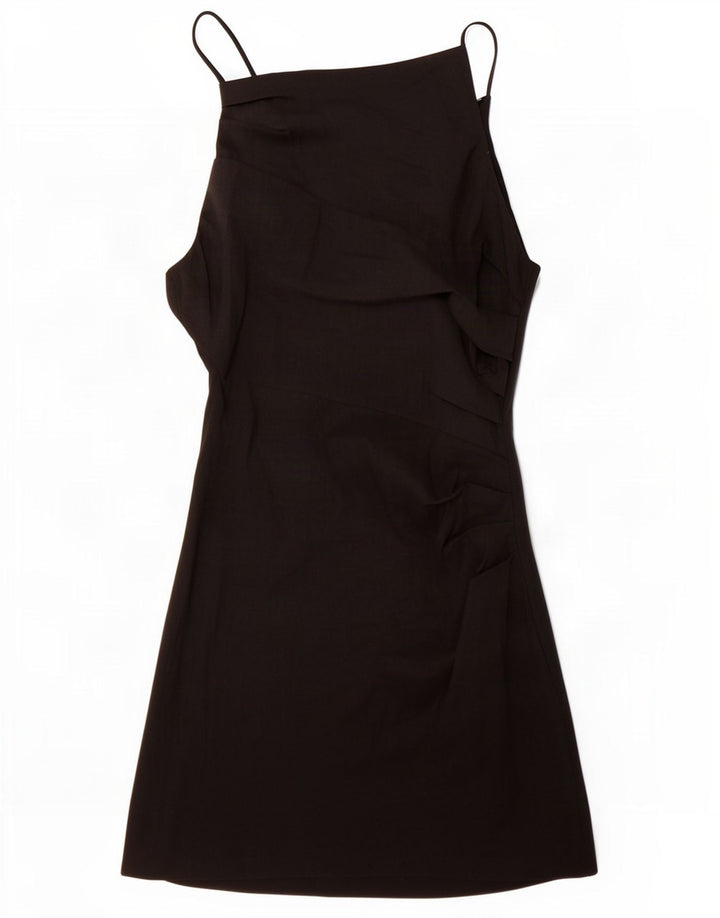 Zara Γυναικείο Slip Dress UK 12 Medium Μαύρο Λινό