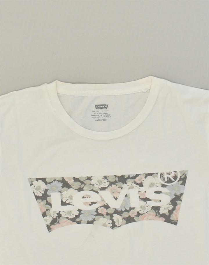 LEVI'S Womens San Francisco Graphic T-Shirt Top UK 6 XS White Cotton | Vintage Levi's | Thrift | Second-Hand Levi's | Used Clothing | Messina Hembry 