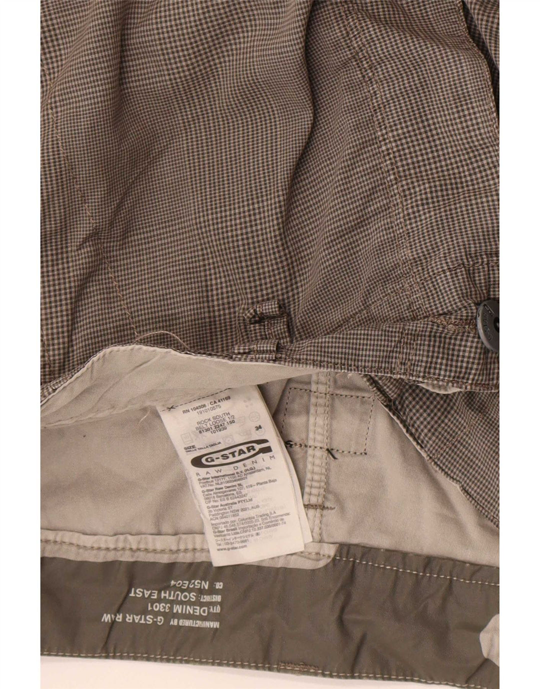 Ανδρικό σορτς Cargo G-Star W34 Large Grey Check Cotton