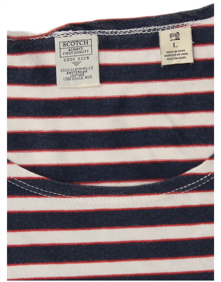 Ανδρικό T-Shirt Scotch & Soda Top Large Navy Blue ριγέ βαμβακερό