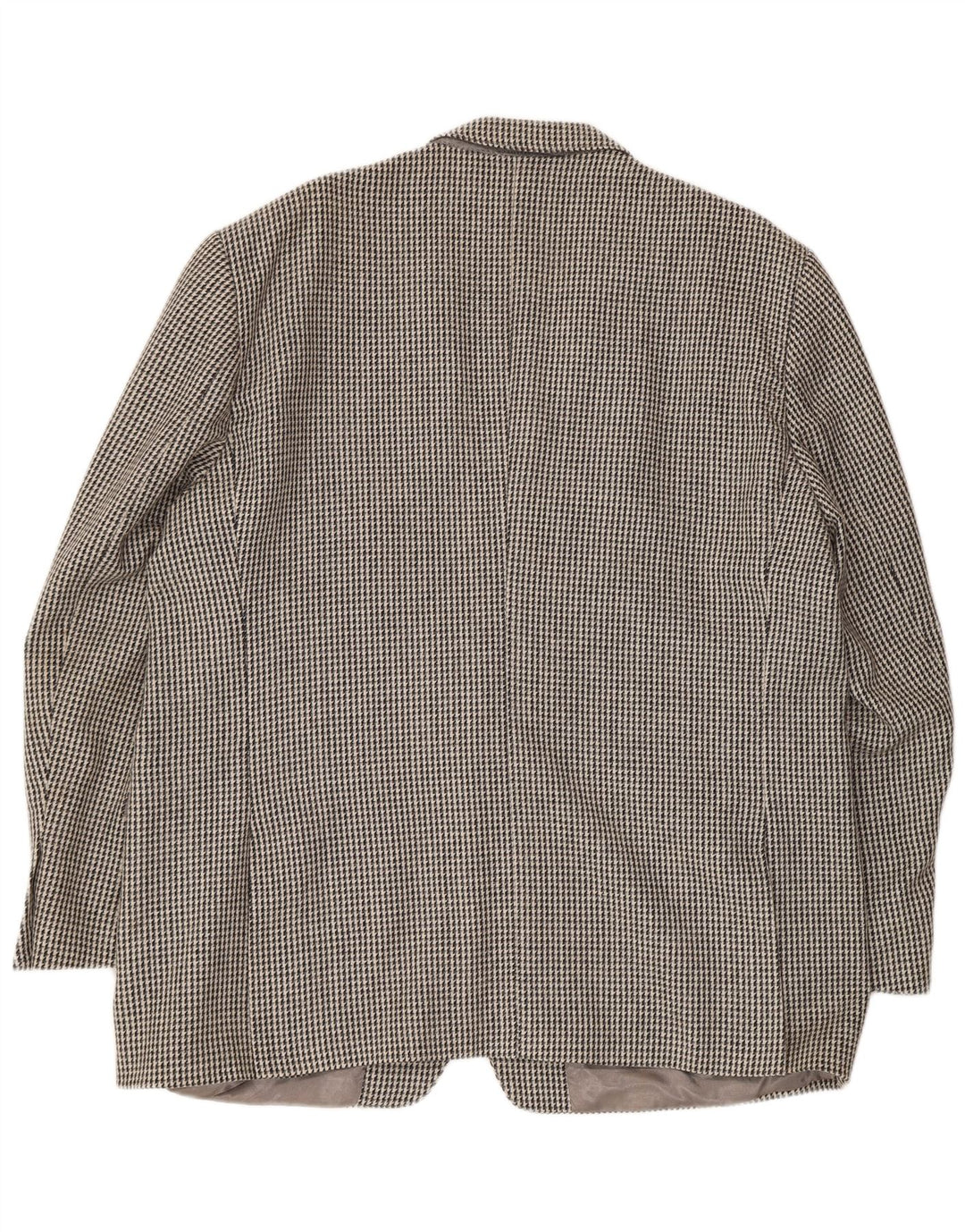 Vintage Ανδρικό σακάκι 2 κουμπιών UK 40 Large Grey Houndstooth Wool