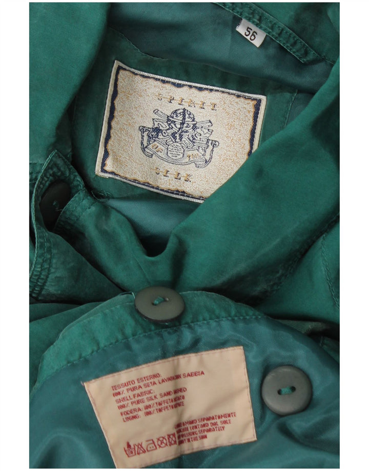 Vintage Ανδρικό Bomber Jacket IT 56 3XL Green Silk