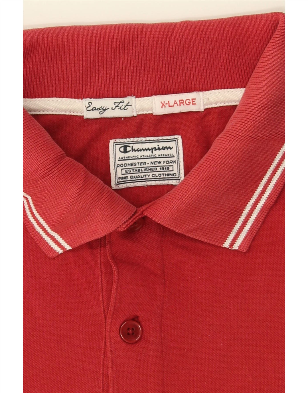 CHAMPION Mens Easy Fit Polo Shirt XL Red Vintage Champion and Second-Hand Champion from Messina Hembry 