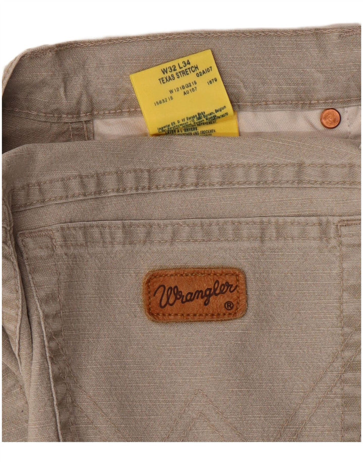 WRANGLER Ανδρικό Texas Stretch ίσιο casual παντελόνι W32 L34 μπεζ βαμβακερό