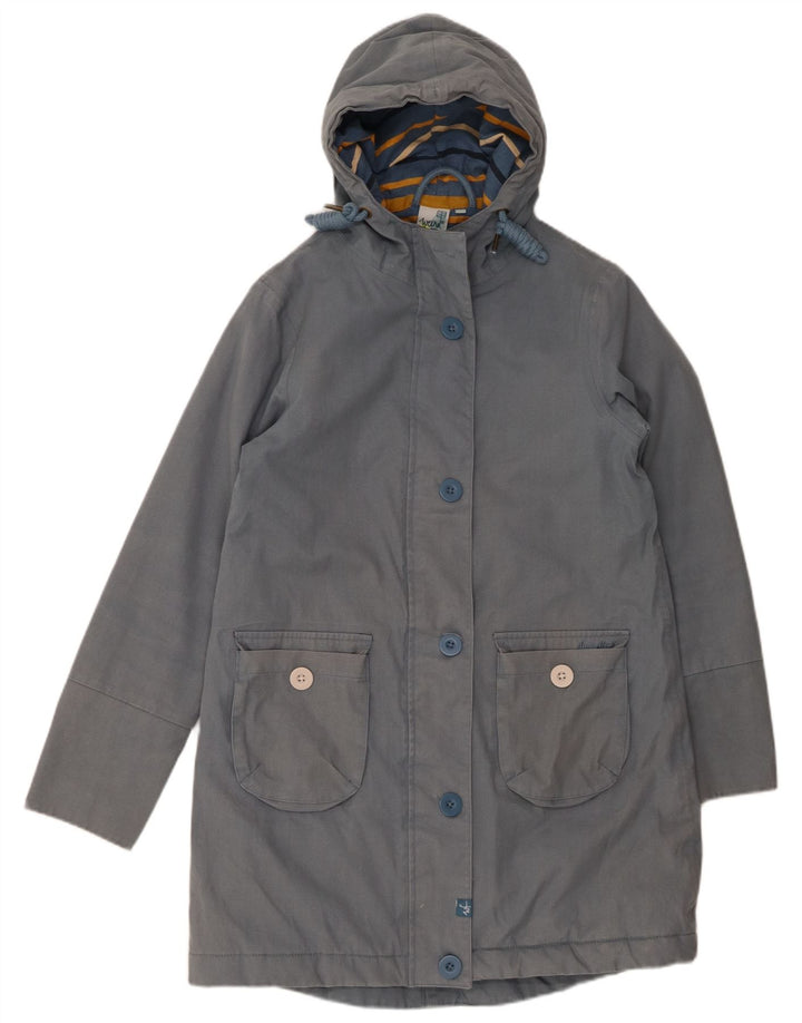 Weird Fish γυναικείο μπουφάν Parka με κουκούλα UK 10 Small Blue Cotton