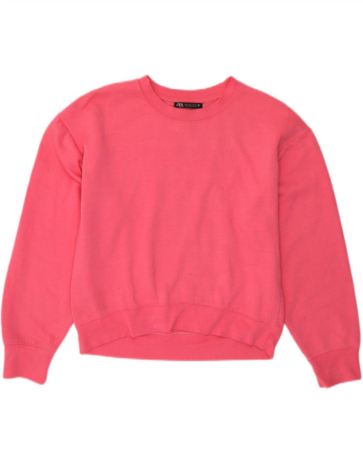 Zara Γυναικεία φούτερ μεγάλου μεγέθους Jumper UK 10 Small Pink Polyester