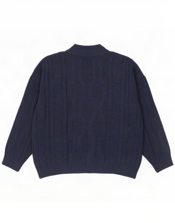Αγ. Bernard Mens Cardigan Sweater Size 38/40 Medium Navy Blue Wool