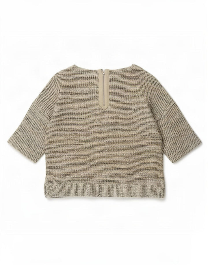 Massimo Dutti γυναικεία υπερμεγέθη μπλούζα τοπ UK 10 μικρού μπεζ βαμβάκι