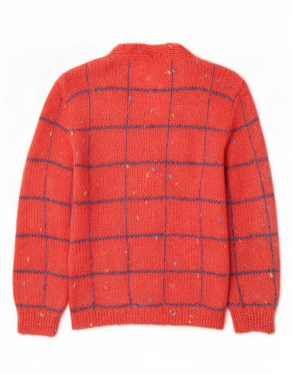 Vintage γυναικεία ζακέτα πουλόβερ UK 14 Medium Pink Check