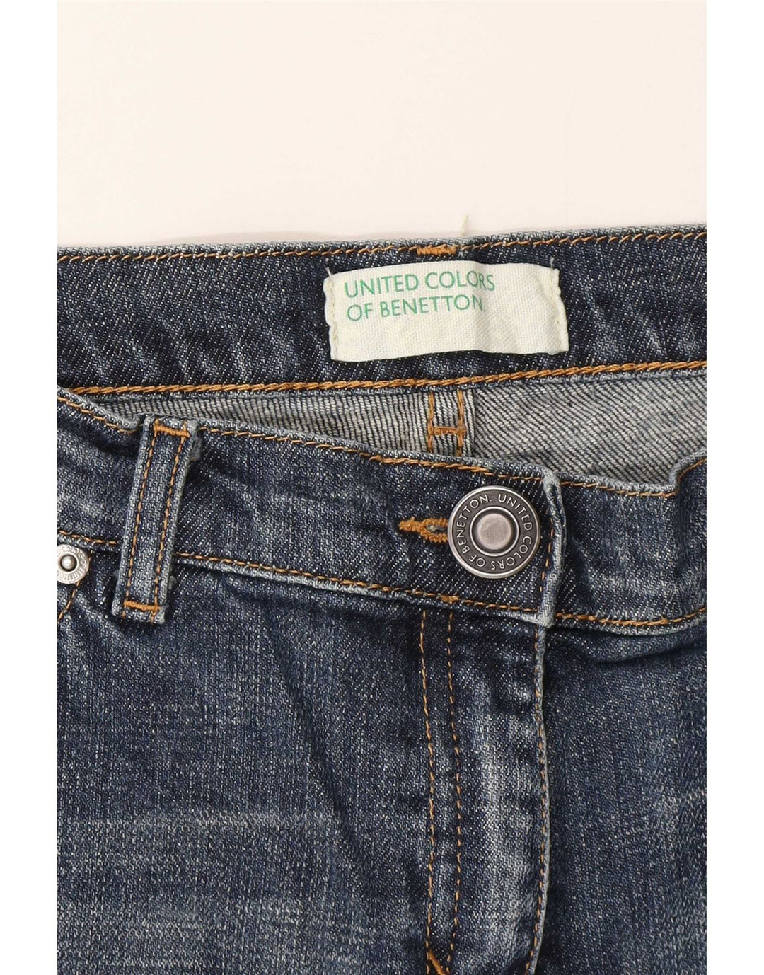 Benetton Γυναικείο Crop Straight Jeans W32 L25 Blue