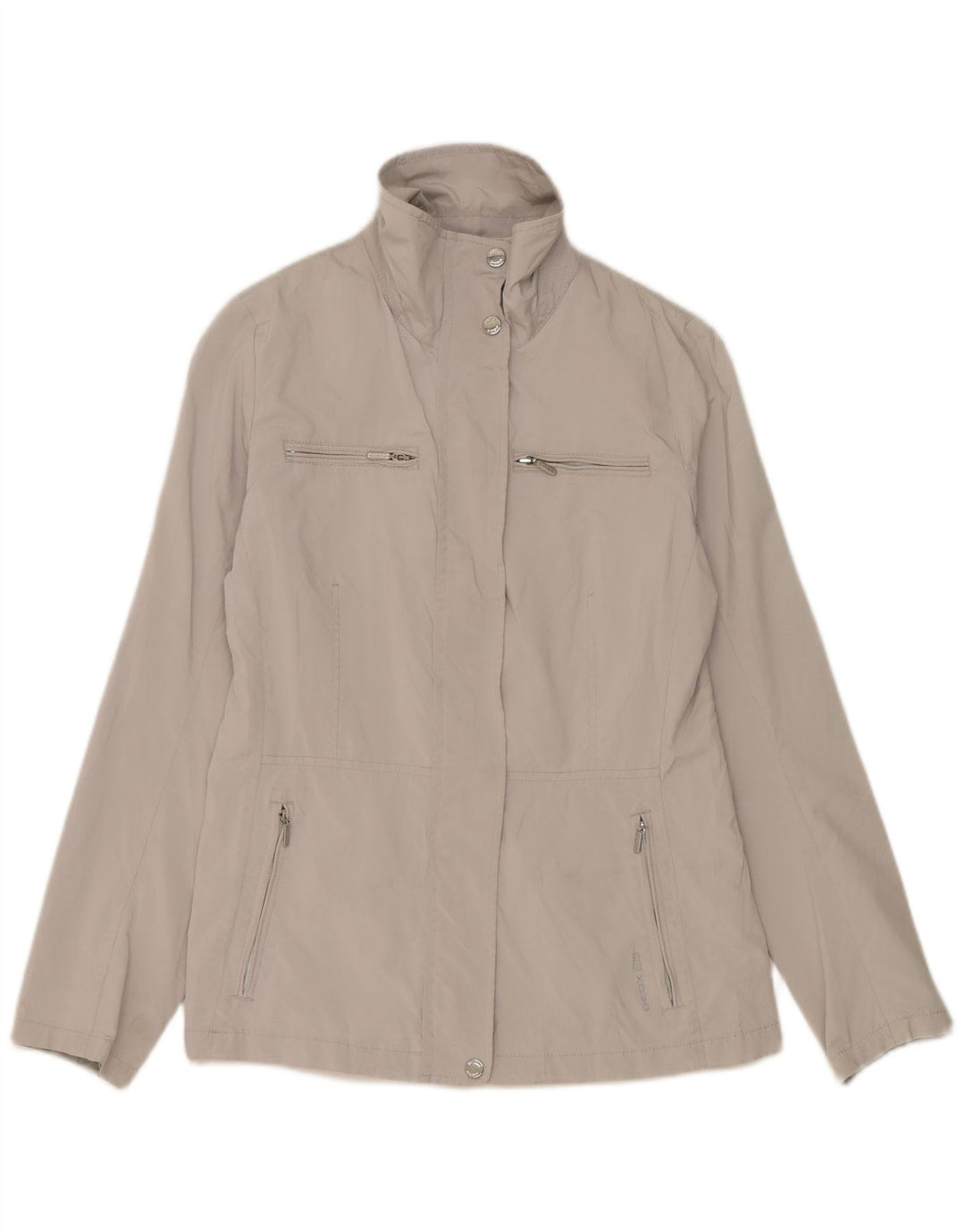 Γυναικείο μπουφάν βροχής Geox UK 8 Small Grey Polyester