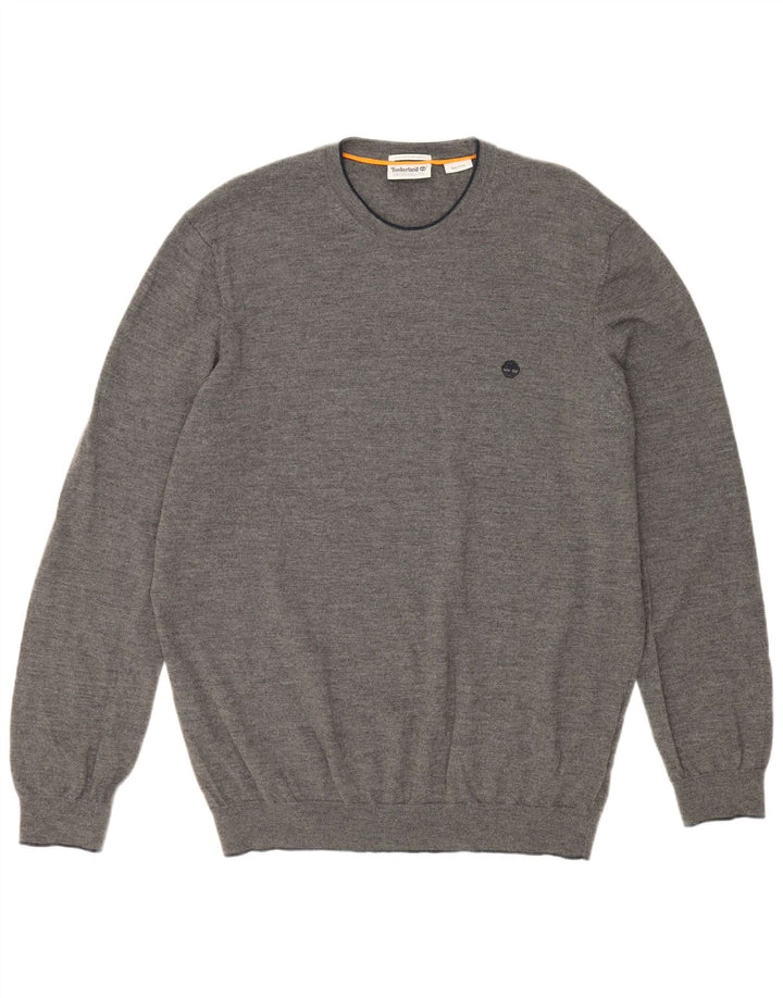 Ανδρικό πουλόβερ με λαιμόκοψη TIMBERLAND 2XL Γκρι Μαλλί Merino