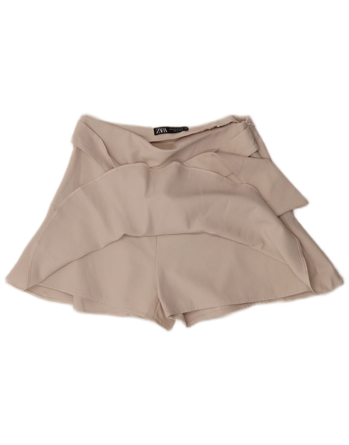 Zara Γυναικεία Skort Mini Φούστα Medium W28 Off White