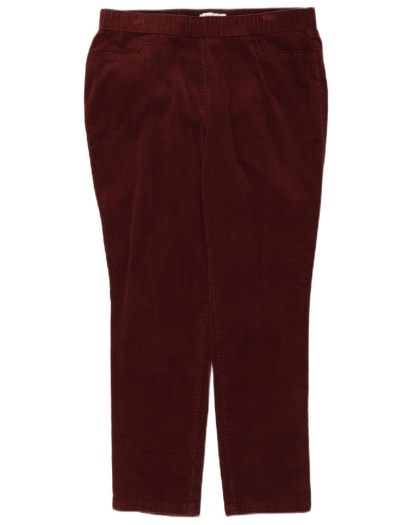 Marks & Spencer Γυναικείο κοτλέ παντελόνι UK 14 Large W34 L26 Burgundy