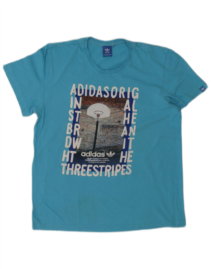 Ανδρικό γραφικό T-Shirt Adidas Top Medium Blue
