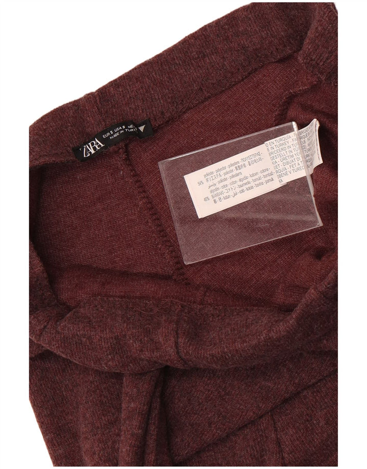 Γυναικεία αθλητική φόρμα ZARA Παντελόνι UK 8 Small Maroon Polyester