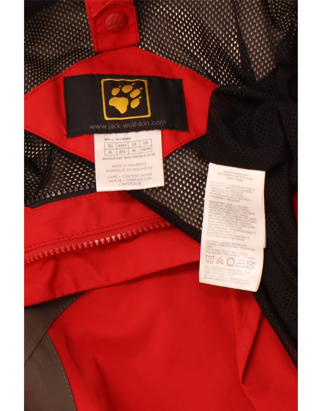 Ανδρικό μπουφάν βροχής JACK WOLFSKIN UK 44/46 XL Κόκκινο πολυαμίδιο