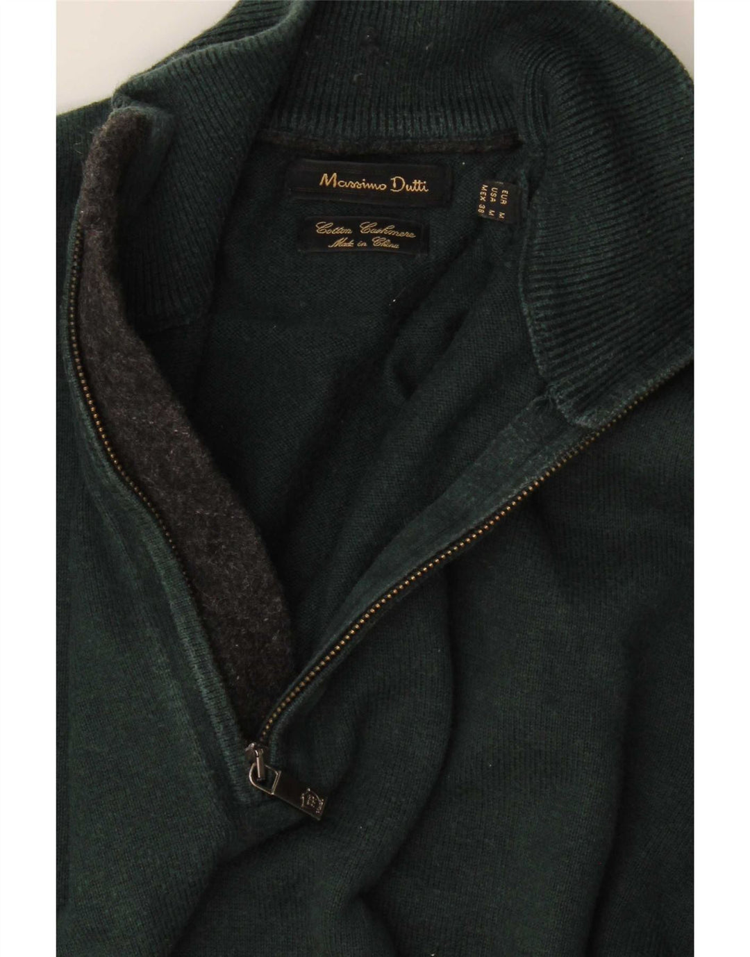 Ανδρικό πουλόβερ Massimo Dutti με φερμουάρ, μεσαίο βαμβακερό