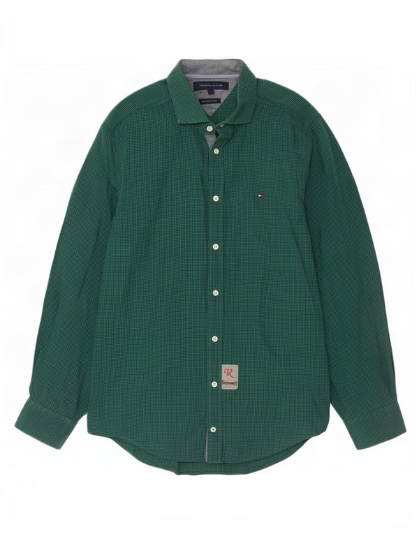 Tommy Hilfiger Ανδρικό πουκάμισο New York Fit Small Green Gingham Cotton
