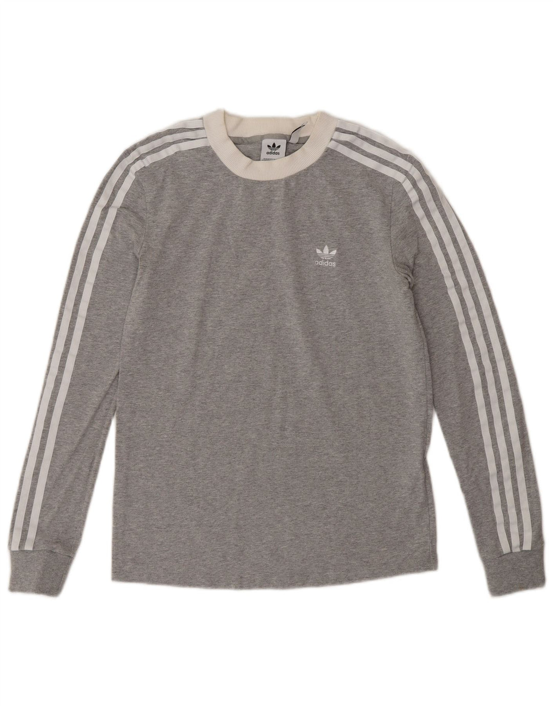 Adidas Γυναικείο τοπ μακρυμάνικο UK 8 μικρό γκρι βαμβακερό
