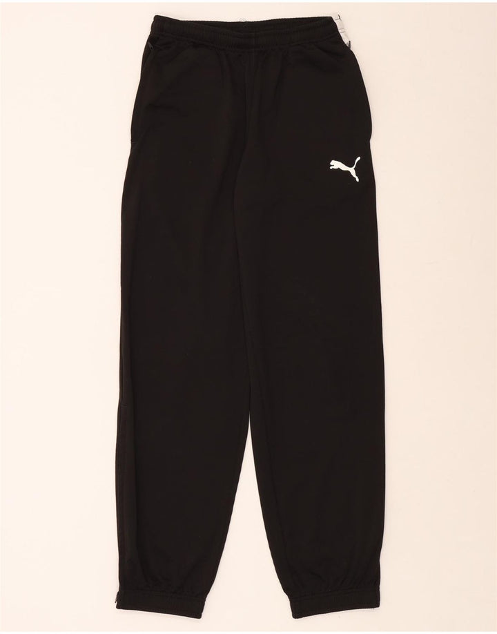 PUMA Mens Tracksuit Trousers Joggers Small  Black Colourblock Polyester