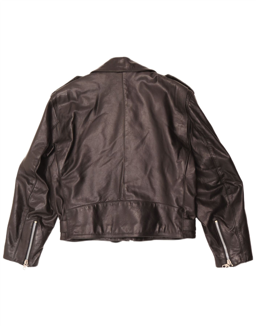 Vintage Ανδρικό Δερμάτινο Μπουφάν Biker IT 52 XL Μαύρο Δερμάτινο
