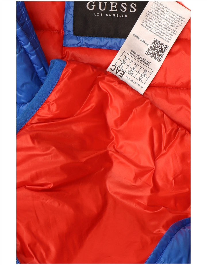 GUESS Boys Hooded Jacket 15-16 Years Blue Polyamide