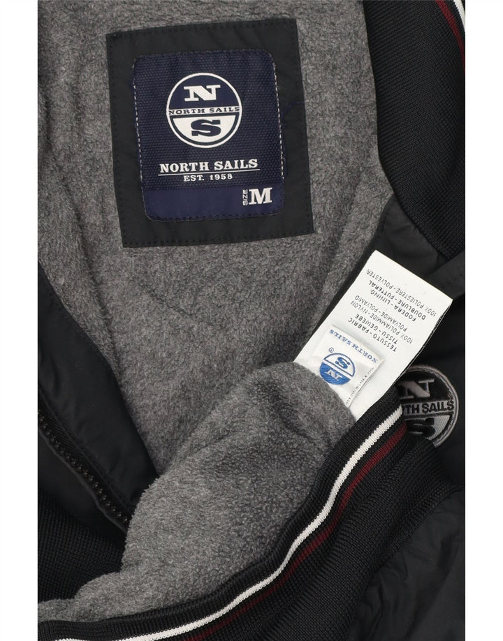 North Sails Ανδρικό Bomber Jacket UK 38 Medium Μαύρο ριγέ πολυαμίδιο