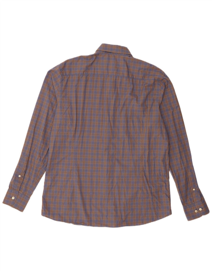 Ανδρικό πουκάμισο Hackett Slim Fit XL Brown Check Cotton