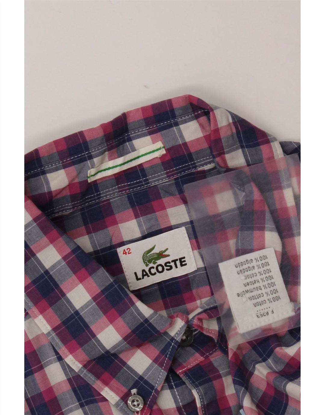 Ανδρικό πουκάμισο Lacoste Μέγεθος 42 Μεγάλο πολύχρωμο βαμβακερό καρό