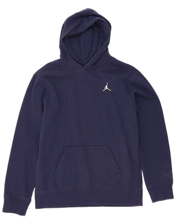 Jordan Boys Hoodie Jumper 13-14 Years XL Navy Blue Cotton