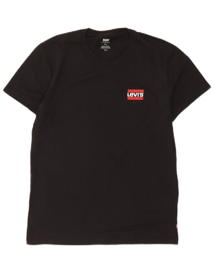 Ανδρικό T-Shirt Levi's Slim Top Μεσαίο μαύρο βαμβακερό