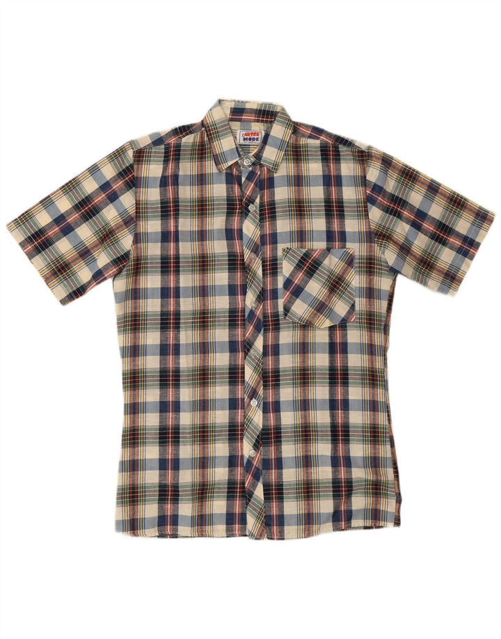 Vintage Ανδρικό κοντομάνικο πουκάμισο μεσαίο πολύχρωμο καρό