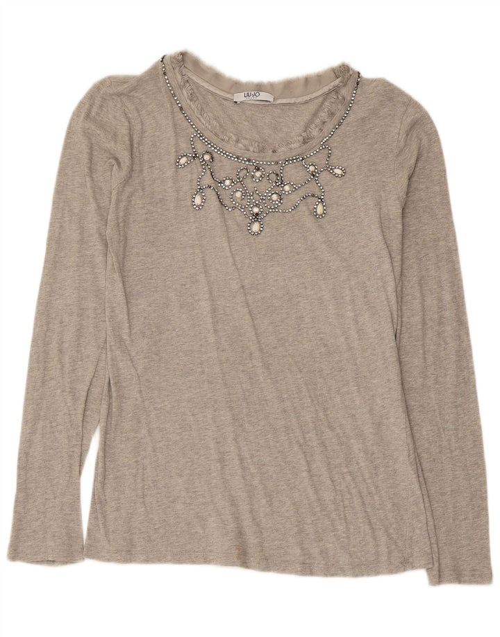 LIU JO Γυναικείο τοπ μακρυμάνικο UK 10 Small Grey
