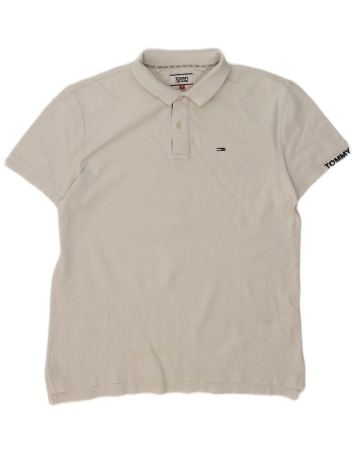 Ανδρικό πουκάμισο πόλο Tommy Hilfiger, μεσαίο λευκό βαμβακερό