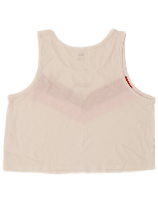 Levi's Crop Graphic Vest Top UK 14 Large White Colourblock
