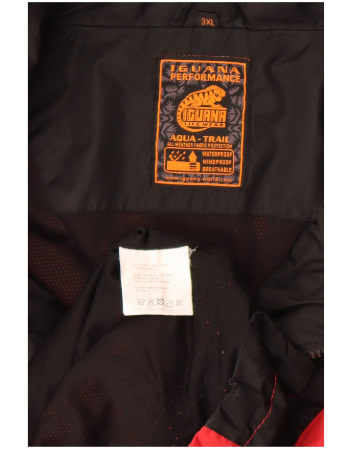 Iguana Ανδρικό μπουφάν βροχής UK 46 3XL Red Colorblock Πολυεστέρας