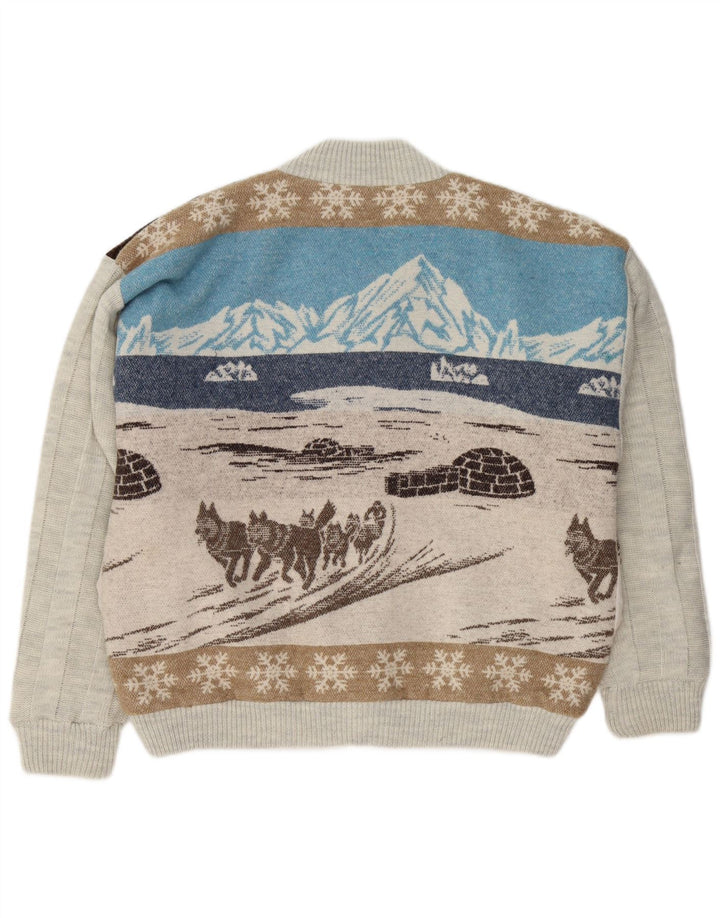 Ανδρικό πουλόβερ VINTAGE γραφικό ζακέτα IT 48/50 μεσαίο πολύχρωμο