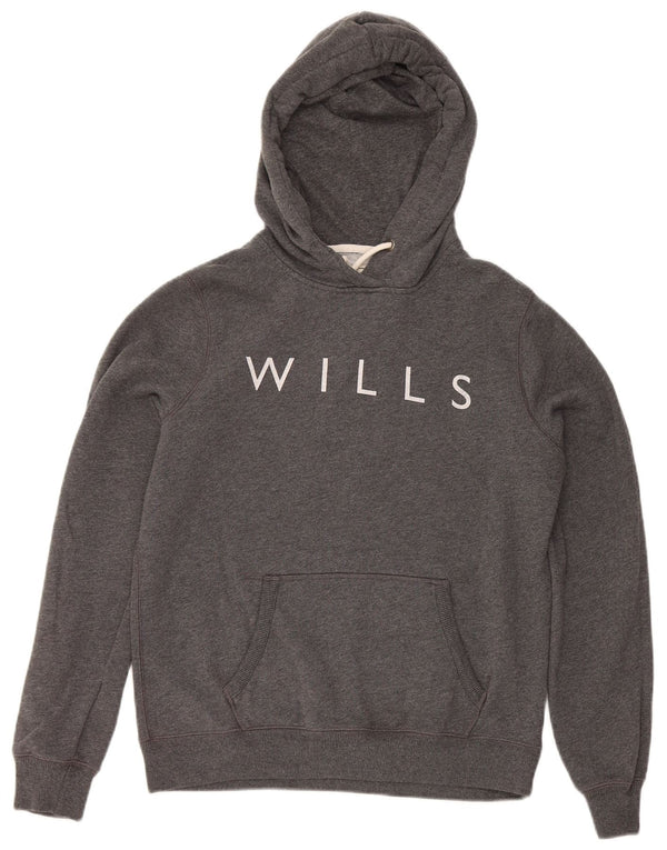 Jack Wills Γυναικείο Φούτερ με γραφικά Classic Fit Jumper UK 12 Medium Grey
