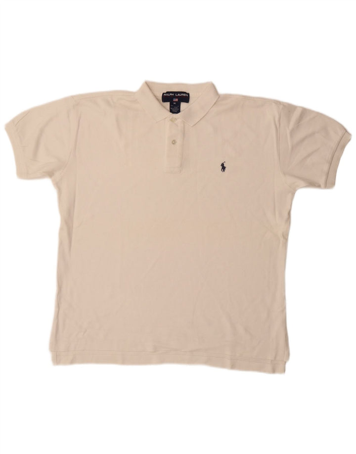 Ανδρικό μπλουζάκι πόλο Ralph Lauren, μεσαίο λευκό βαμβακερό