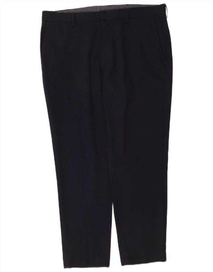 Ανδρικό ίσιο παντελόνι Chino Marks & Spencer W36 L29 Navy Blue Wool