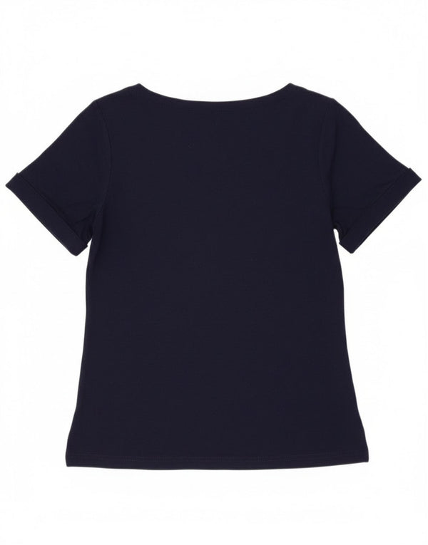 Ralph Lauren Womens Blouse Top UK 10 Small Navy Blue