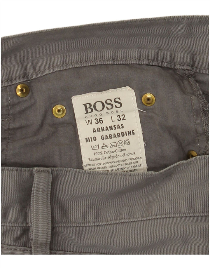 Ανδρικό HUGO BOSS ίσιο καθημερινό παντελόνι Arkansas W36 L32 Γκρι βαμβακερό