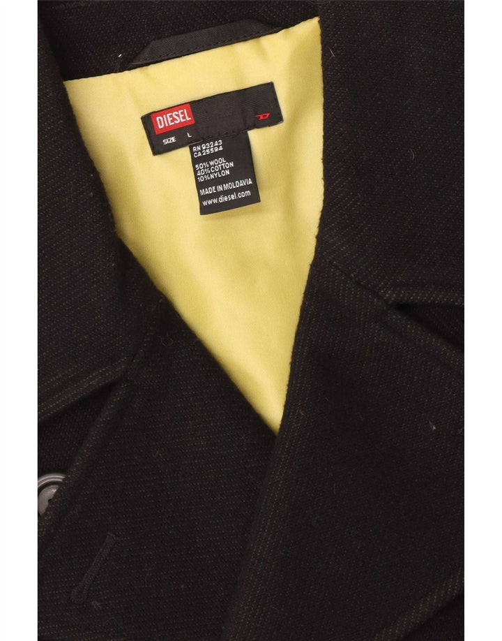 Diesel Ανδρικό Παλτό UK 40 Large Black Wool
