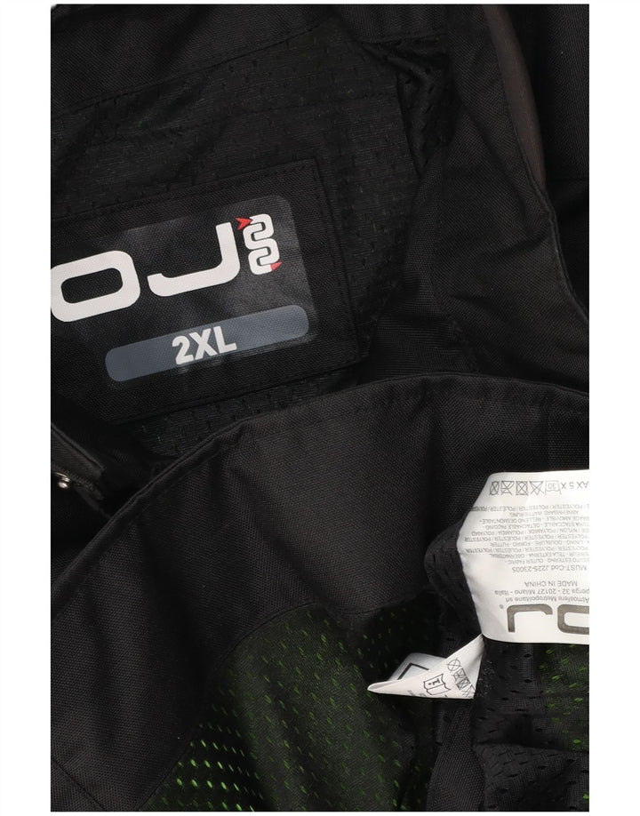 Vintage Mens Moto Racer Utility Jacket UK 44 2XL Μαύρο Πολυεστέρας