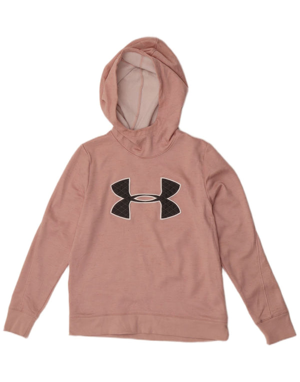 Under Armour Womens Cold Gear Graphic Hoodie Jumper UK 10 Small Pink