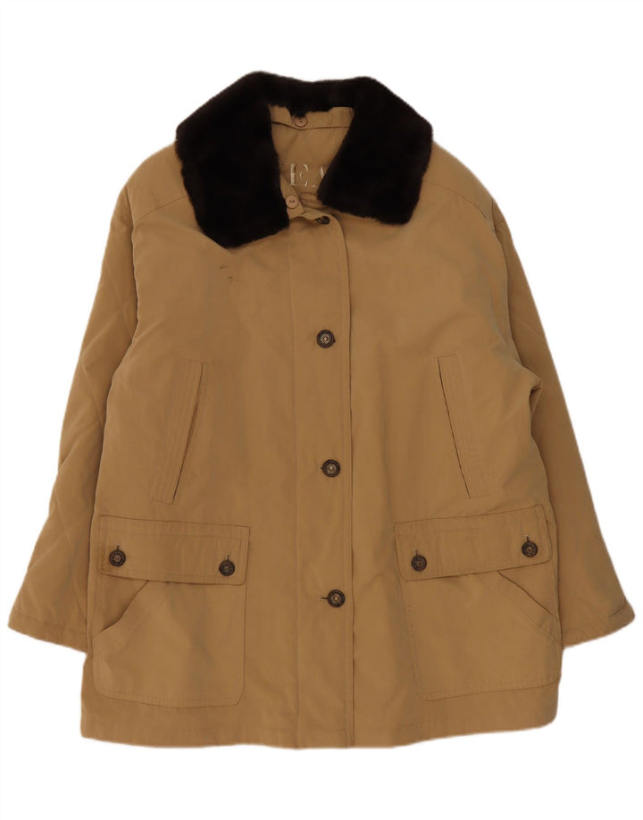 Vintage Γυναικείο Oversized Utility Jacket uk 18 XL Beige Polyester