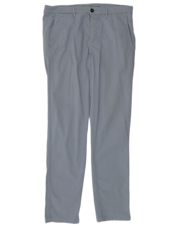 Benetton Ανδρικό ίσιο παντελόνι Chino IT 48 Medium W30 L32 Μπλε βαμβακερό